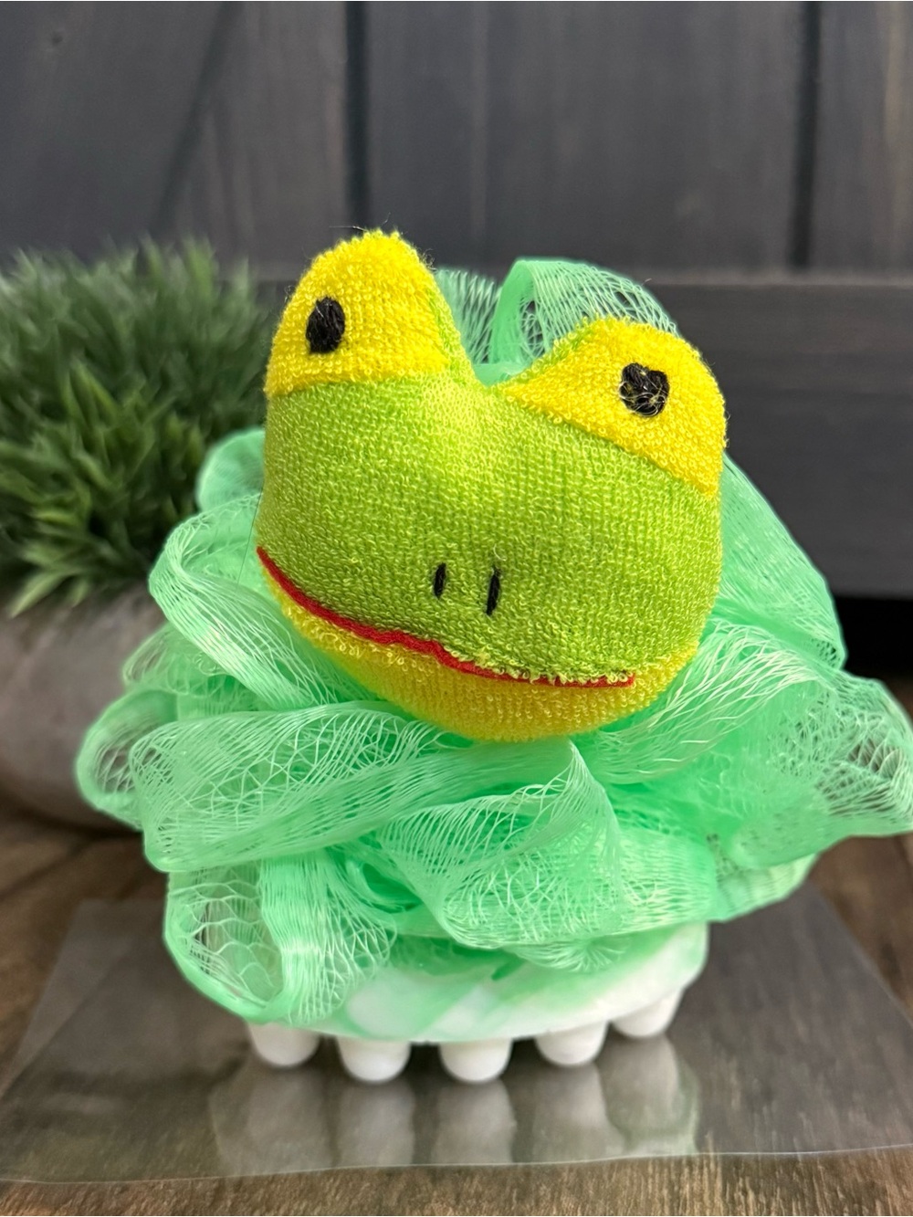 Frog Loofah infused goats milk soap (chamoille )